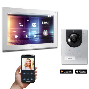 Goliath IP Video Türsprechanlage Hybrid, 1 x 10" Innenstation, 1 x Außenstation mit Kamera, 1 Klingel, IR