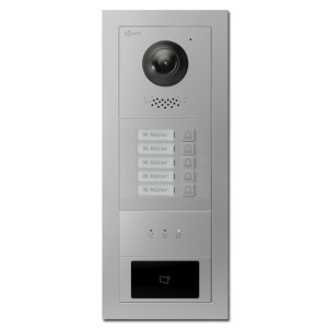 Goliath IP & 2-Draht Video Türsprechanlage Hybrid Außenstation mit Kamera, 5 Klingel, RFID, Anzeige