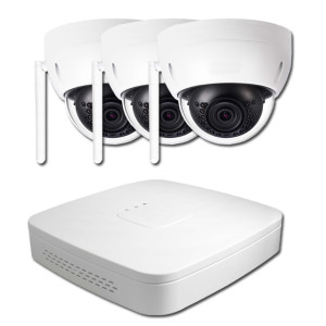Goliath IP Videoüberwachung | IVS | H.265+ | 3x4MP | WLAN Dome | 2,8mm | 30m IR | Pro Serie