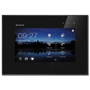 BALTER EVO 7 " Videostation, Kapazitive Touchscreen-Technologie, 2-Draht BUS, Plexiglas, Interkom, microSD-Slot, Schwarz