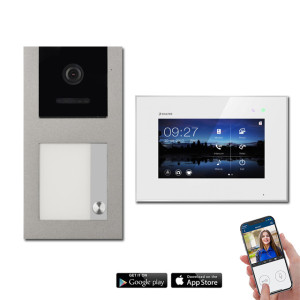 Video Türsprechanlage BALTER EVO 2-Draht BUS Aufputz mit 1 x 7" WIFI Display und 120°, RFID für 1-Familienhaus