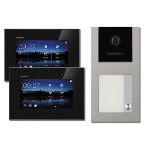 Video Türsprechanlage BALTER EVO 2-Draht BUS Aufputz mit 2 x 7" Display und 120°, RFID für 1-Familienhaus