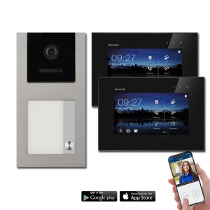 Video Türsprechanlage BALTER EVO 2-Draht BUS Aufputz mit 2 x 7" WIFI Display und 120°, RFID für 1-Familienhaus