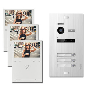 Video Türsprechanlage BALTER EVO 2-Draht BUS mit 3 x 4,3" Display und 150° für 3-Familienhaus