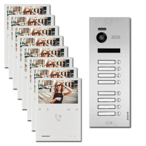 Video Türsprechanlage BALTER EVO 2-Draht BUS mit 8 x 4,3" Display und 150° für 8-Familienhaus