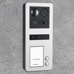 BALTER ERA Silver IP Aufputz-Türstation für 2 Teilnehmer, Full HD, 2-Draht BUS, IR, 180° Ultra-Weitwinkelkamera, RFID
