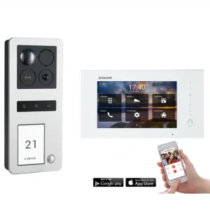 Balter ERA Türsprechanlage IP, WLAN, RFID, Aufputz, 2-Draht BUS für 1-Familienhaus, 1 x 7" Touchscreen-Monitor und Hauptstromverteiler