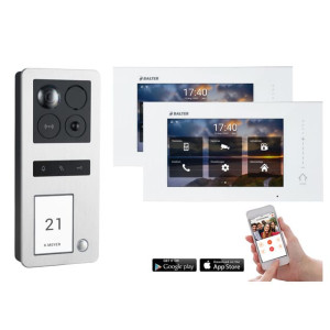 Balter ERA Türsprechanlage IP, WLAN, RFID, Aufputz, 2-Draht BUS für 1-Familienhaus, 2 x 7" Touchscreen-Monitor und Hauptstromverteiler