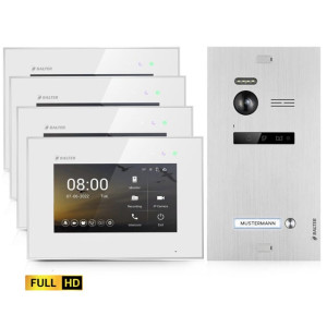 Balter EVO HD Video Türsprechanlage für 1 Familienhaus, 4 x Monitor
