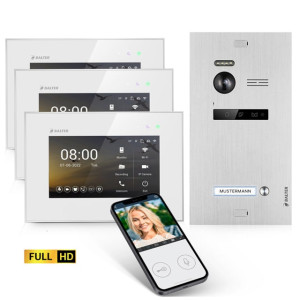 Balter EVO HD Video Türsprechanlage für 1 Familienhaus, 3 x Monitor, App, WLAN