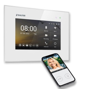 Balter EVO HD Zusatzmonitor WLAN, 7" Touchscreen, 2-Draht-BUS, Weiss