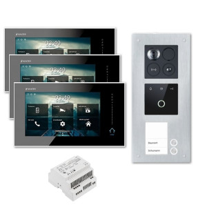 Balter ERA Türsprechanlage | WLAN | RFID | Fingerprint | 2-Draht BUS für 2-Familienhaus | 3 x 7" HD Touchscreen-Monitor | Hauptstromverteiler