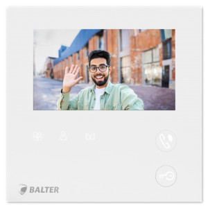 BALTER EVO MINI 4.3" Videostation, LCD-Farb-Bildschirm, microSD, Sensortasten, 2-Draht BUS, Plexiglas, Interkom, Weiß