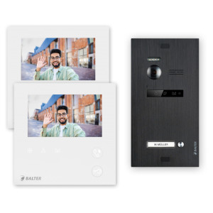 BALTER EVO Video Türsprechanlage 2 x 4.3" LCD Mini Monitor 1 Familienhaus Schwarz