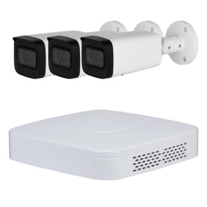 Goliath IP Videoüberwachung | 3x8MP | Starlight | 2,7mm | WDR | 60m IR | 4 Kanal NVR Rekorder | SMD+ | IVS