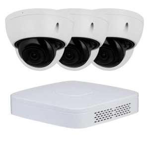 Goliath IP Videoüberwachung | 3x4MP | Starlight | 2,8mm | WDR | 30m IR | 4 Kanal NVR Rekorder | SMD+ | IVS