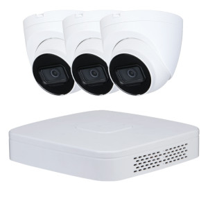 Goliath IP Videoüberwachung | 3x8MP | Starlight | 2,8mm | WDR | 30m IR | 4 Kanal NVR Rekorder | SMD+ | IVS