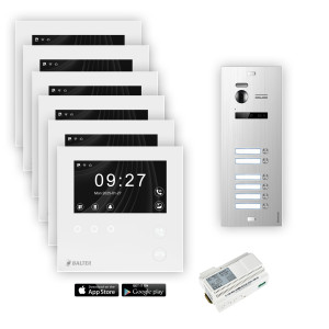 Balter EVO HD Mini Videotürsprechanlage 1-6 Teilnehmer - Silber - 6 - 6 mit Wifi