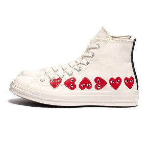Converse All-Star 70s "Multi Heart" High x Comme des Garçons CDG PLAY White - Rozmiar: 35