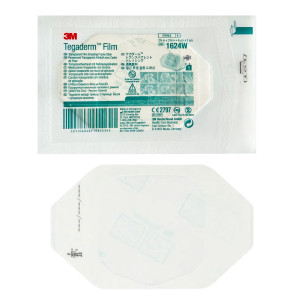 3M Tegaderm Film 1624 6 x 7 cm, opatrunek półprzepuszczalny, przezroczysty, odleżyny, oparzenia, rany - 1 szt.