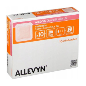 Smith & Nephew Allevyn Gentle Border Lite – opatrunek piankowy sterylny dla skóry wrażliwej - 7.5x7.5cm, 10 szt.