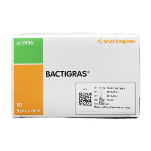 Smith & Nephew Bactigras Jałowy opatrunek z chlorheksydyną antybakteryjny rany przewlekłe ostre - 15x20cm, 1 szt.