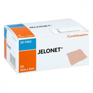 Smith & Nephew Jelonet, jałowy parafinowy opatrunek z gazy oparzenia odleżyny owrzodzenia rany - 5x5cm, 50 szt.