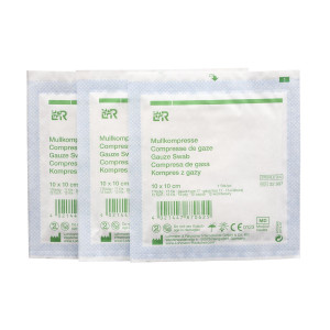 Kompres z gazy L&R - 3 szt. - 10x10cm