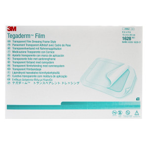 3M Tegaderm Film 1628 15 x 20 cm, przezroczysty opatrunek foliowy z ramką - 10 szt.