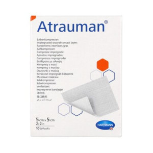 Hartmann Atrauman opatrunek z hydrofobowej siateczki tiulowej z maścią - 7.5x10cm, 1 szt.