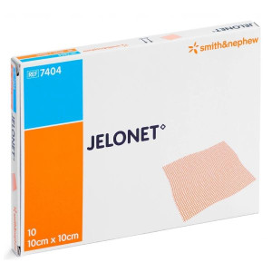 Smith & Nephew Jelonet, jałowy parafinowy opatrunek z gazy oparzenia odleżyny owrzodzenia rany - 10x10cm, 10 szt.