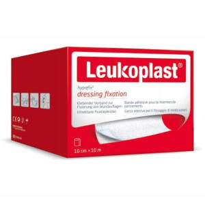 Leukoplast Hypafix 10 cm x 10 m, przylepiec włókninowy do mocowania opatrunku na stawach - 1szt.