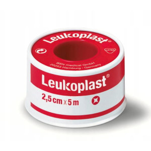 Leukoplast, przylepiec w rolce do mocowania wszelkiego rodzaju opatrunków, gazików, kompresów - 1 szt. - 2.5cmX4.6m