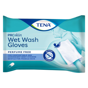 Tena ProSkin Wet Wash Gloves, nawilżane rękawice bezzapachowe - 8 szt.
