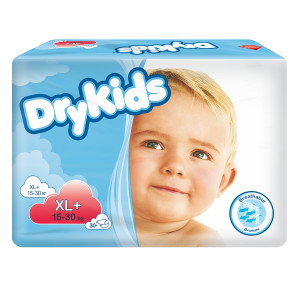 Tena Dry Kids, pieluchy dla dzieci - 30 szt. - XL+