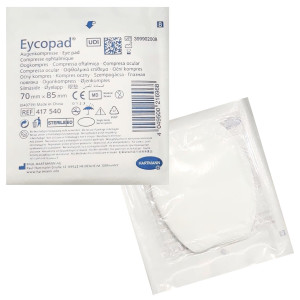 HARTMANN Eycopad Sterylne kompresy opatrunki na Oczy – Opakowanie Jałowe - 70x85mm, 1 szt.