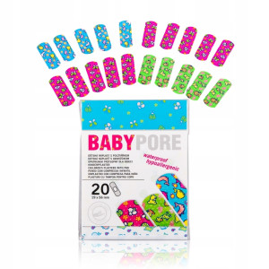 Batist BABYPORE 19 x 56 mm, zestaw plastrów hipoalergicznych dla dzieci - 20 szt.