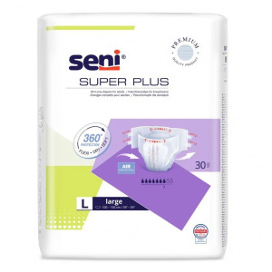 Seni Super Plus pieluchomajtki na rzepy, pampersy dla dorosłych - L