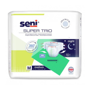 Seni Super Trio, pieluchomajtki dla dorosłych zapinane na rzepy nietrzymanie moczu - M