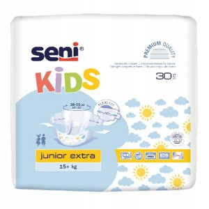 Pieluchomajtki na rzepy dla dzieci Seni Kids Junior Extra 15+ kg - 30 szt.