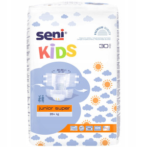 Pieluchomajtki na rzepy dla dzieci Seni Kids Junior Super 20+ kg - 30 szt.