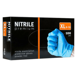 NITRILE premium, rękawice nitrylowe, diagnostyczne, ochronne, bezpudrowe - 100 szt. - XL