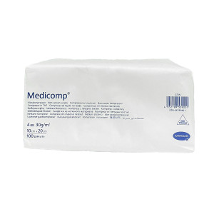 Hartmann Medicomp, kompresy z włókniny, niejałowe - 100 szt - 10x20cm