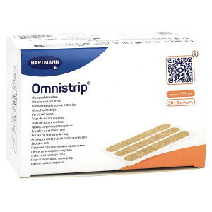 Hartmann Omnistrip paski plastry do zamykania ran bez szwów hypoalergiczne - 6mmx76 mm, 50 Blistrów