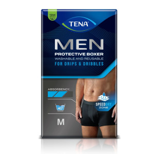 Tena MEN Protective Boxer czarne bokserki bielizna dla mężczyzn chłonna 1szt - M