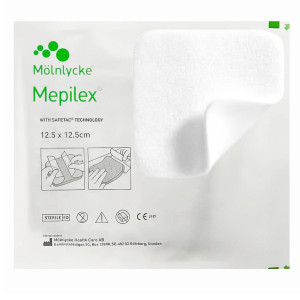 MOLNLYCKE MEPILEX opatrunek chłonny piankowy ran, oparzeń, stopy cukrzycowej, owrzodzeń, odleżyn - 12.5x12.5cm, 1 szt.