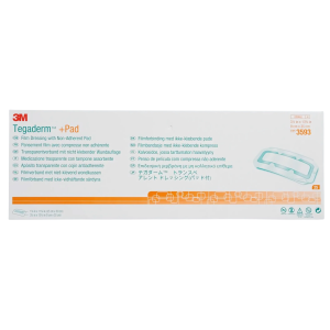 3M TEGADERM +PAD opatrunek foliowy z nieprzywierająca warstwą chłonną - 9x35cm, 25 szt.