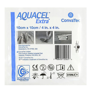 Aquacel Extra opatrunek hydrowłóknisty z technologią Hydrofiber na owrzodzenia rany poparzenia - 10x10cm, 1 szt.