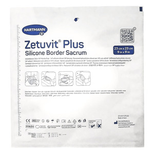 Zetuvit Plus Silicone Sacrum Bordered Dressing 23x23 cm – Opatrunek Silikonowy na Kość Krzyżową, Sterylny - 1 szt.