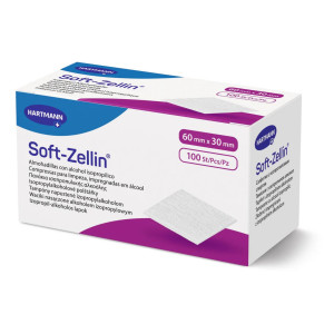 HARTMANN Soft-Zellin 60x30 mm – gazik do dezynfekcji skóry Jałowe gaziki alkoholowe 100szt